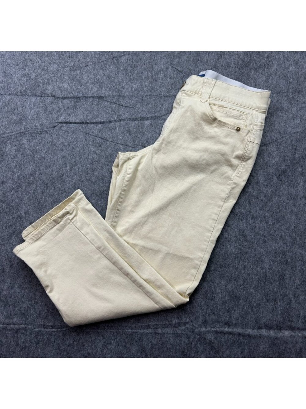 Democracy Ab Solution Ankle Skimmer Pants Women's Size 12 Frosty Lemon Yellow
